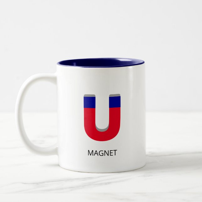 Blue and Red Magnet Two-Tone Coffee Mug (Left)