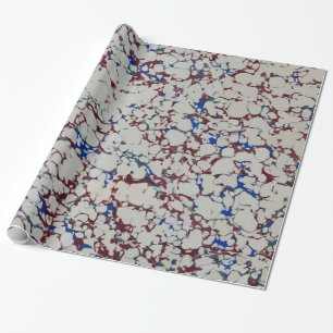 Blue And Red Marble Wrapping Paper
