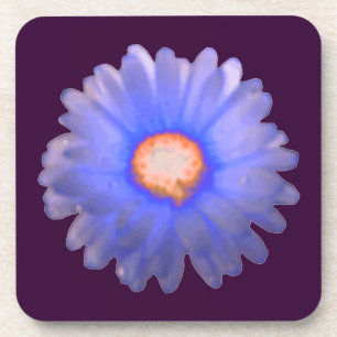 Blue and Red Marigold Cork Coaster