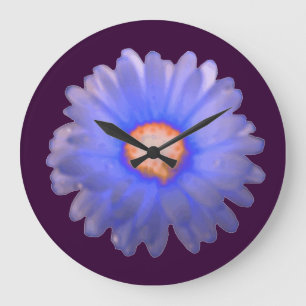 Blue and Red Marigold Wall Clock