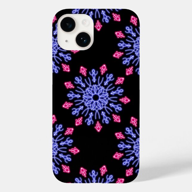 Blue and red neon flower Case-Mate iPhone case (Back)