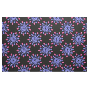 Blue and red neon flower fabric