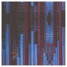 Blue and red organ pipes fabric