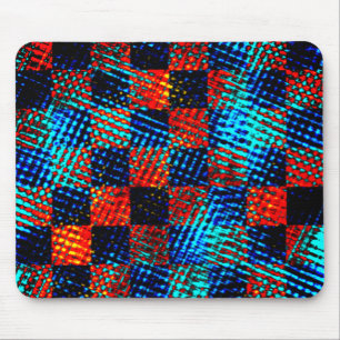 Blue and red plaid, stained of fake dirty mouse pad