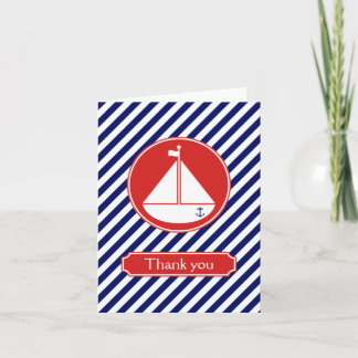 Blue and Red Sailboat Thank You