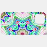 Blue and red shades eight points star kaleidoscope