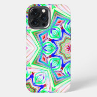 Blue and red shades eight points star kaleidoscope
