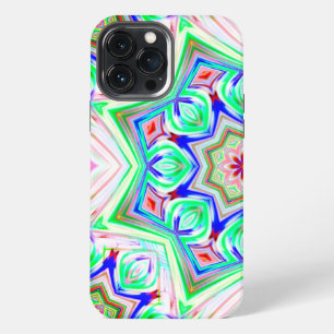 Blue and red shades eight points star kaleidoscope iPhone 13 pro max case