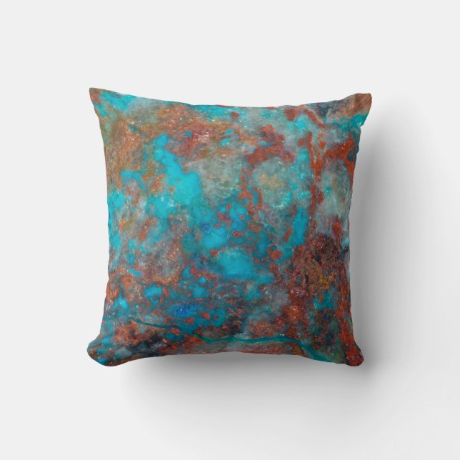 Blue And Red Shattuckite Cushion (Front)