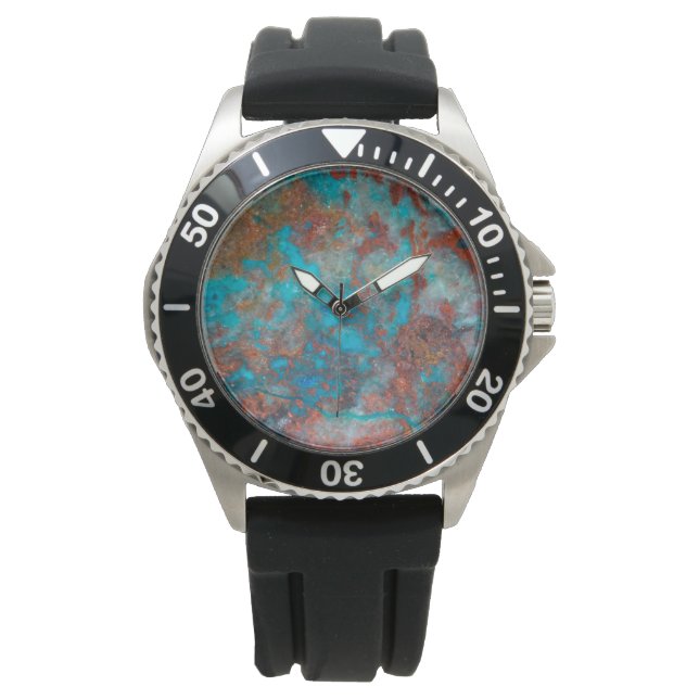 Blue And Red Shattuckite Watch (Front)