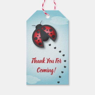 Blue and Red Sky Little Ladybug Is On The Way Gift Tags