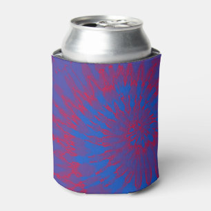 Blue and Red Spiral Tie Dye Can Cooler
