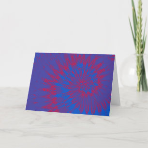 Blue and Red Spiral Tie Dye Note Card