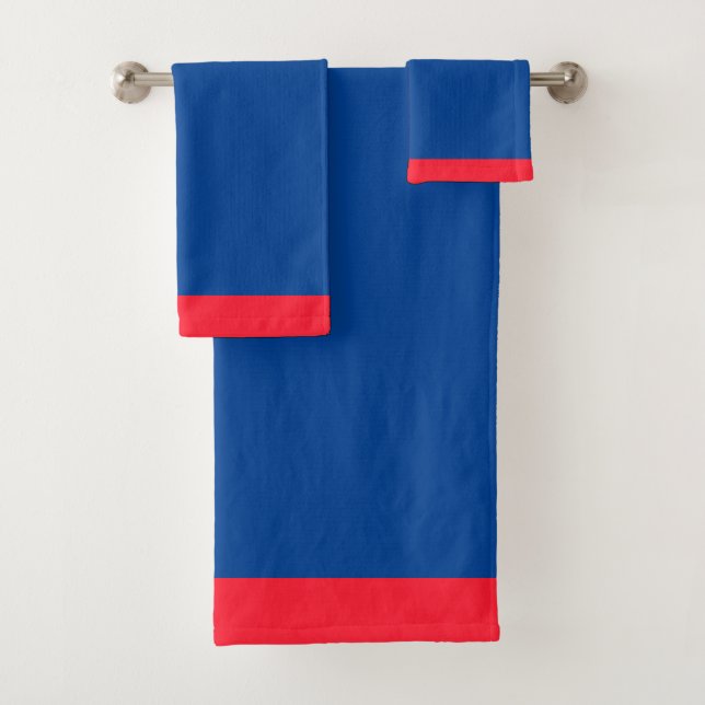 Blue And Red Sport Team Colours Bath Towel Set (Insitu)