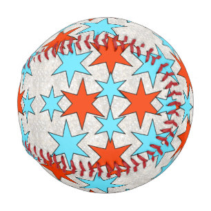 Blue and Red Star Print Baseball