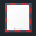 Blue and Red Stripes Personalised Notepad<br><div class="desc">This stylish notepad can be personalised with your name,  monogram,  initials,  a special date (wedding anniversary,  birthday,  etc) or any text of your choice. Visit our stores for more designs and colour schemes.</div>