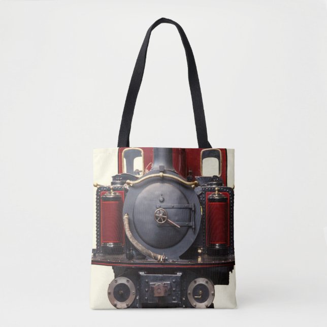 Blue And Red Train Tote Bag (Front)