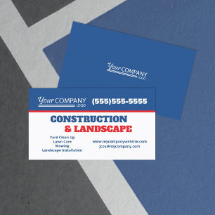 Blue and Red with White Logo Business Card
