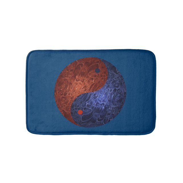 Blue And Red Yin Yang Bath Mat (Front)