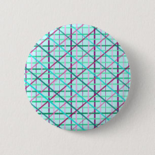 Blue and Rose Chequered Pattern 6 Cm Round Badge