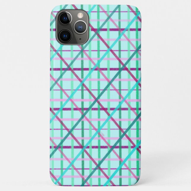 Blue and Rose Chequered Pattern Case-Mate iPhone Case (Back)