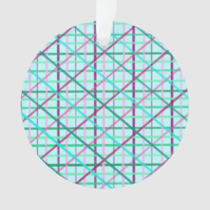 Blue and Rose Chequered Pattern Ornament