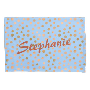 Blue and Rose Gold Charm Pillowcase