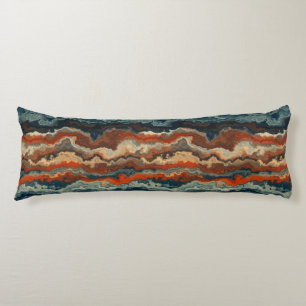 Blue and Rust Abstract Body Cushion