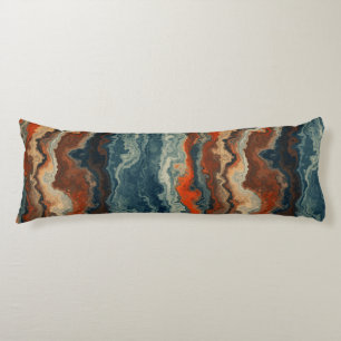 Blue and Rust Abstract Body Cushion
