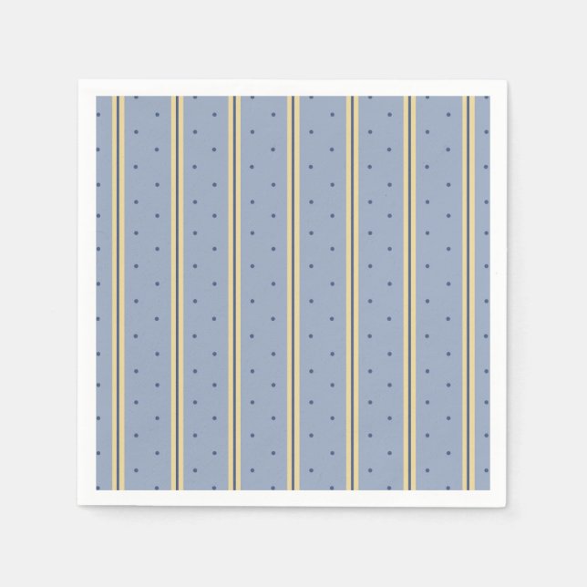 Blue and Sand Stripe Square Napkin (Front)