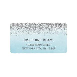 Blue and Silver Address Labels