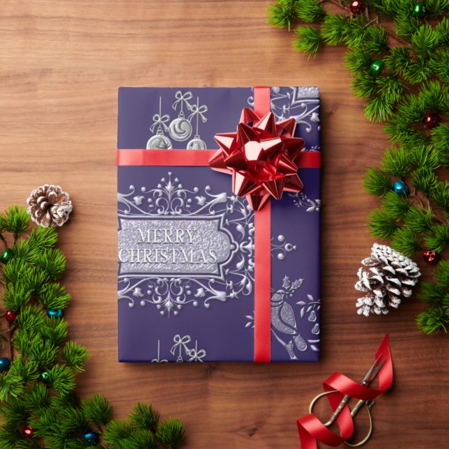Blue and Silver Christmas Wrapping Paper (Creator Uploaded)