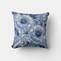 Blue and Silver Flower Pattern