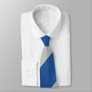 Blue and Silver Force Broad Regimental Stripe Tie