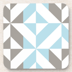 Blue and Silver Geometric ZigZag Coaster