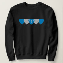 Blue and Silver Heart Football Dark