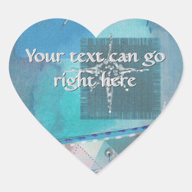 Blue and Silver Heart Stickers (Front)