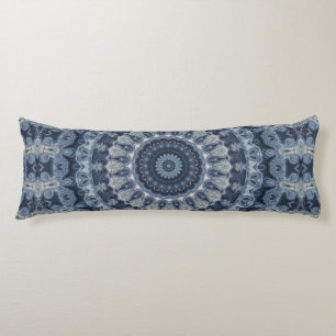 Blue and Silver Mandala Pattern Design Body Cushion