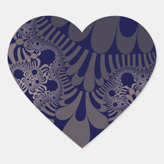 Blue and Silver Mod Heart Sticker (Front)