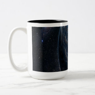 Blue and Silver Planet Two-Tone Coffee Mug