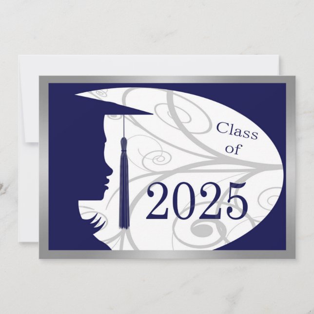Blue and Silver Silhouette 2025 Card (Front)