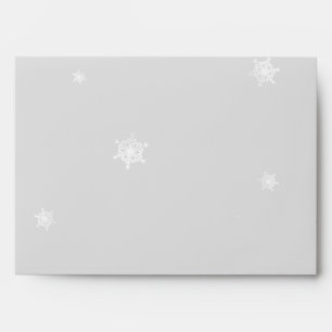 Blue and Silver Snowflake Wedding Envelope