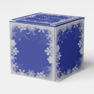 Blue and Silver Snowflake Wedding Favour Box