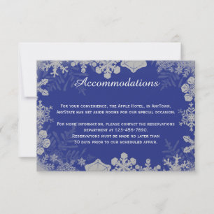 Blue and Silver Snowflake Wedding Insert Invitation