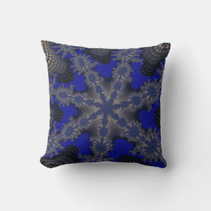 Blue and Silver Starburst Cushion