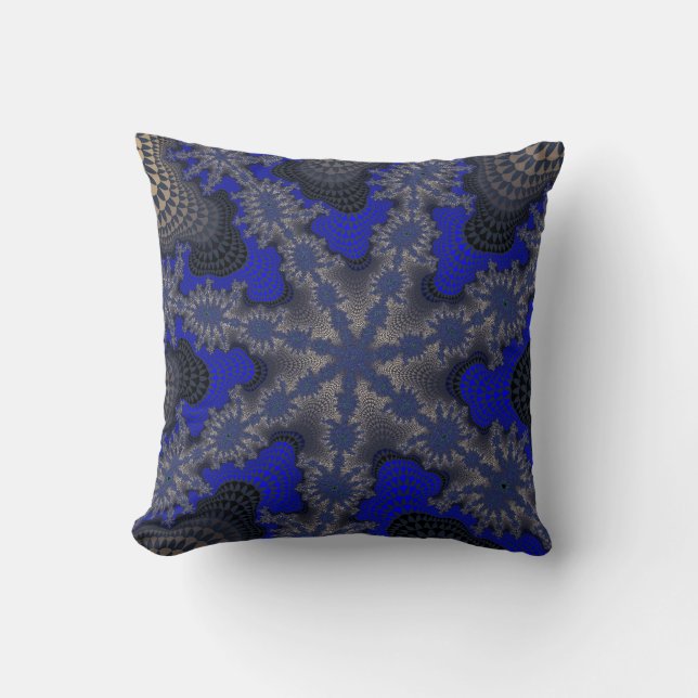 Blue and Silver Starburst Cushion (Front)