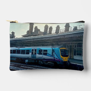 Blue and silver train accessory pouch