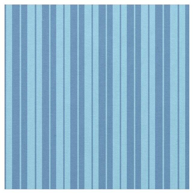 Blue and Sky Blue Coloured Lines Pattern Fabric (Close Up)