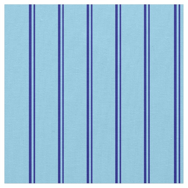 Blue and Sky Blue Coloured Striped/Lined Pattern Fabric (Close Up)