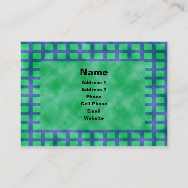Blue and Squares Business Card (Front)